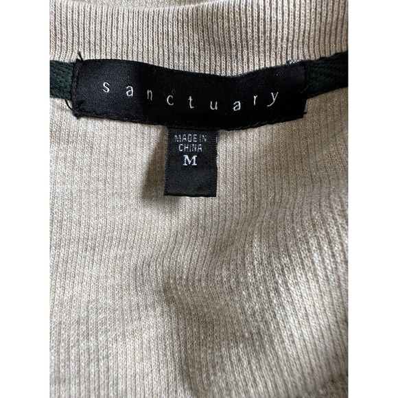 Sanctuary park slope cold slashed shoulder sweatshirt M beige - Picture 6 of 6